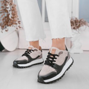 ZAPATILLA NINA NEGRA Y VISÓN