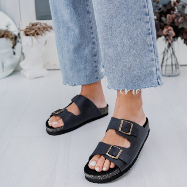 Shelosophy-35 ZUECO BIRK CUERO NEGRO