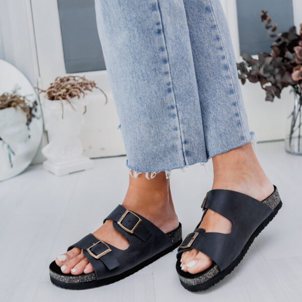 Shelosophy-36 ZUECO BIRK CUERO NEGRO