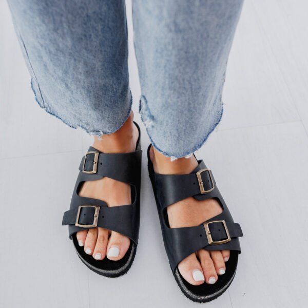 Shelosophy-40 ZUECO BIRK CUERO NEGRO