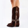 BOTA BRIGITTE GAMUZA DE CUERO CHOCO [preventa]