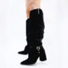 BOTA LYN GAMUZA DE CUERO NEGRA [preventa]