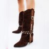 BOTA BRIGITTE GAMUZA DE CUERO CHOCO [preventa]