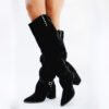 BOTA LYN GAMUZA DE CUERO NEGRA [preventa]