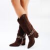 BOTA BRIGITTE GAMUZA DE CUERO CHOCO [preventa]