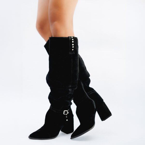 BOTA LYN GAMUZA DE CUERO NEGRA [preventa]