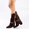 BOTA BRIGITTE GAMUZA DE CUERO CHOCO [preventa]