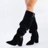 BOTA LYN GAMUZA DE CUERO NEGRA [preventa]
