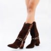 BOTA BRIGITTE GAMUZA DE CUERO CHOCO [preventa]