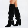 BOTA LYN GAMUZA DE CUERO NEGRA [preventa]