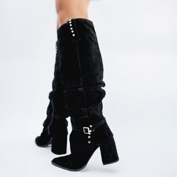 BOTA LYN GAMUZA DE CUERO NEGRA [preventa]