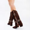 BOTA BRIGITTE GAMUZA DE CUERO CHOCO [preventa]