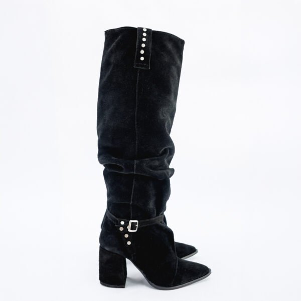 BOTA LYN GAMUZA DE CUERO NEGRA [preventa]