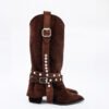 BOTA BRIGITTE GAMUZA DE CUERO CHOCO [preventa]