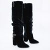 BOTA LYN GAMUZA DE CUERO NEGRA [preventa]