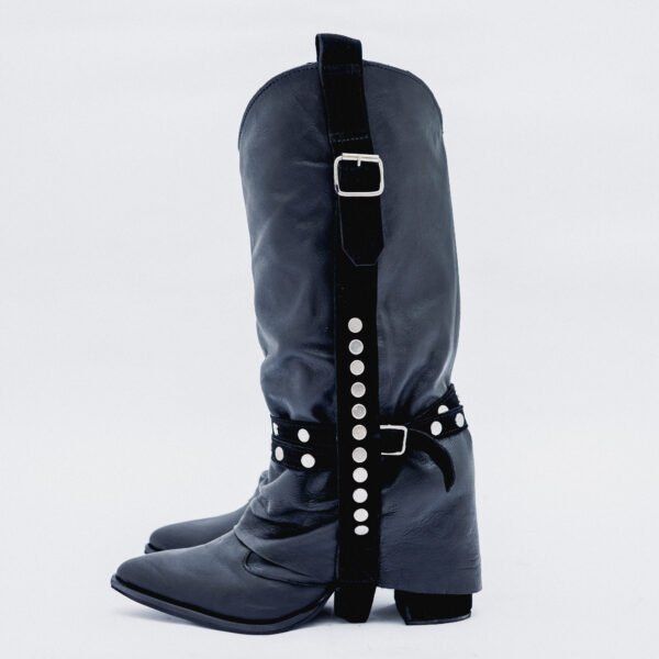 BOTA BRIGITTE CUERO NEGRO