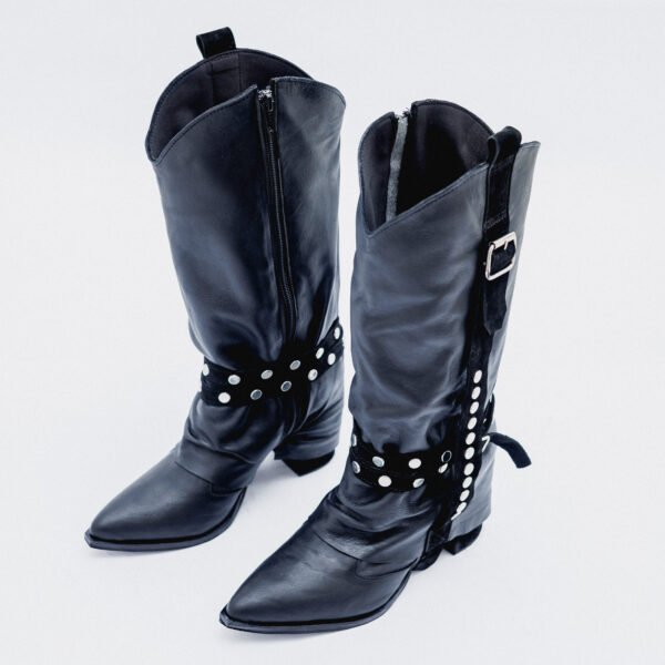 BOTA BRIGITTE CUERO NEGRO