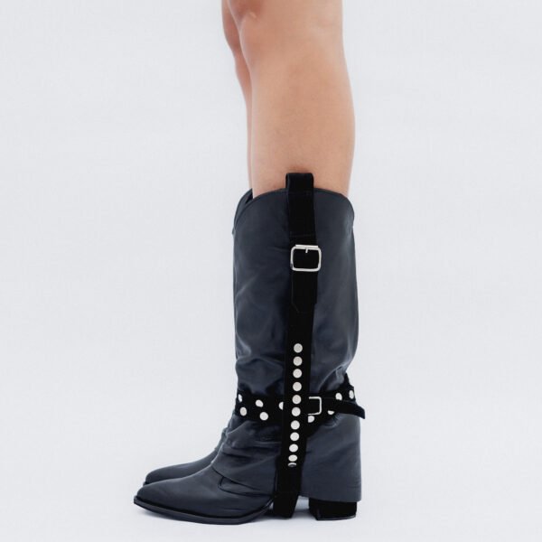 BOTA BRIGITTE CUERO NEGRO