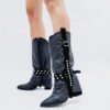 BOTA BRIGITTE CUERO NEGRO