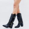 BOTA BRIGITTE CUERO NEGRO