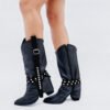 BOTA BRIGITTE CUERO NEGRO