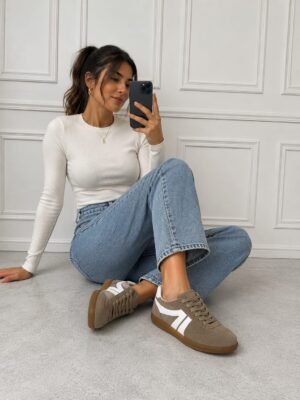 ZAPATILLA GIULIA VISÓN Y BLANCO